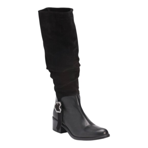 EMANUELE CRASTO Made In Italy Suede Slouchy High Shaft Boots - Picture 1 of 3